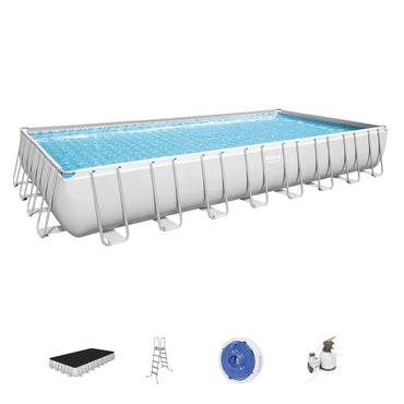 BESTWAY Rectangular Steel Frame Swimming Pool 31ft 4in x 16ft x 4ft 4in
